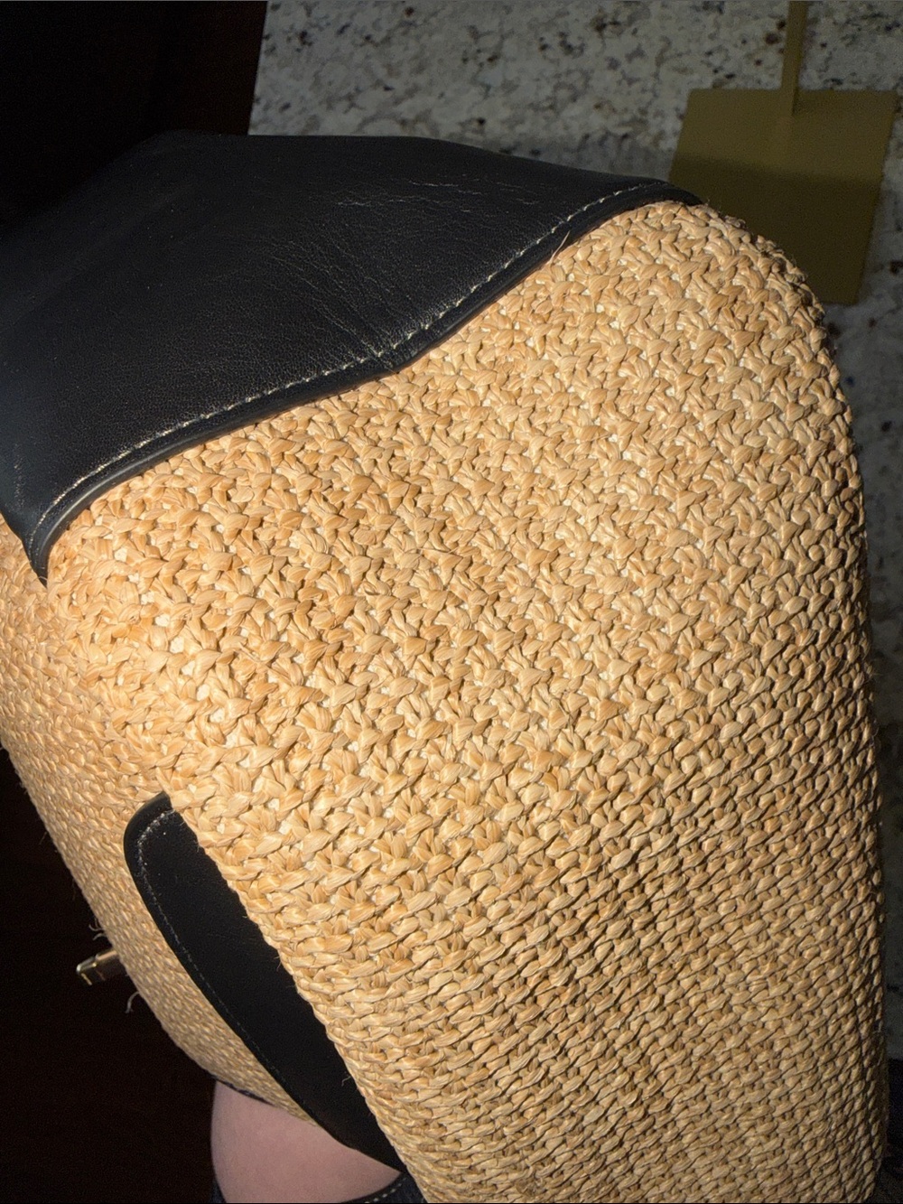 Coach Hadley Turnlock Straw and Leather Tote Bag - Picture 8 of 10